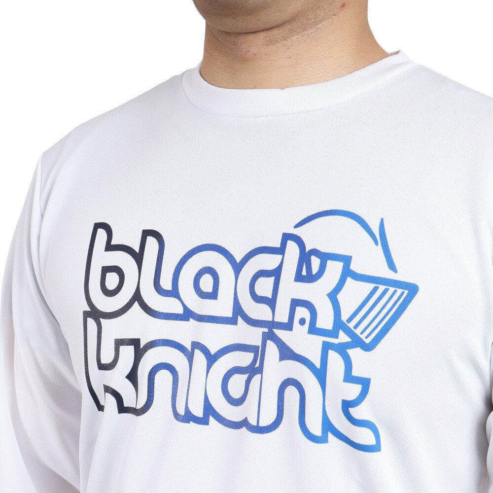 ブラックナイト（blackknight）（メンズ、レディース）バドミントンウェア ドライロングTシャツ T-2242-WHT