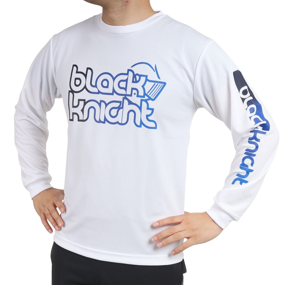 ブラックナイト（blackknight）（メンズ、レディース）バドミントンウェア ドライロングTシャツ T-2242-WHT