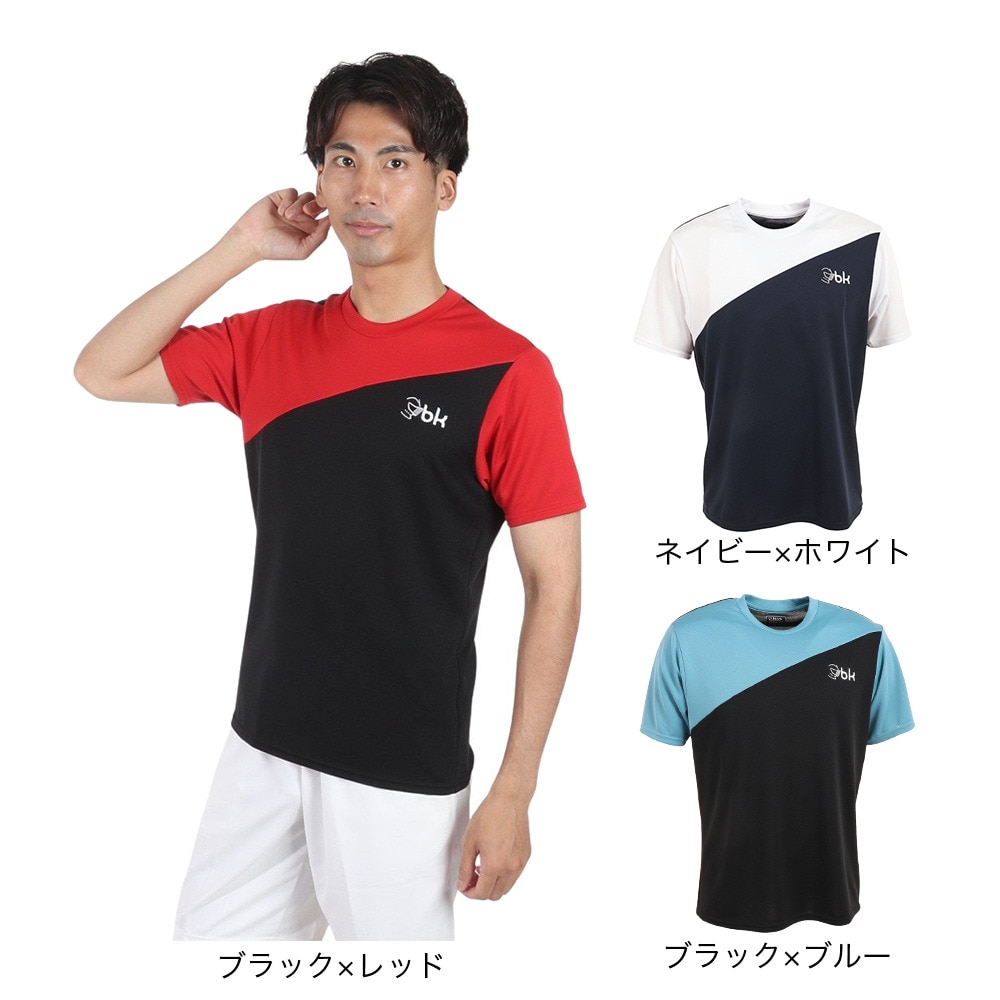 ブラックナイト（blackknight）（メンズ）バドミントンウェア ゲームウエア 半袖Tシャツ T-3510U-NVYWHT