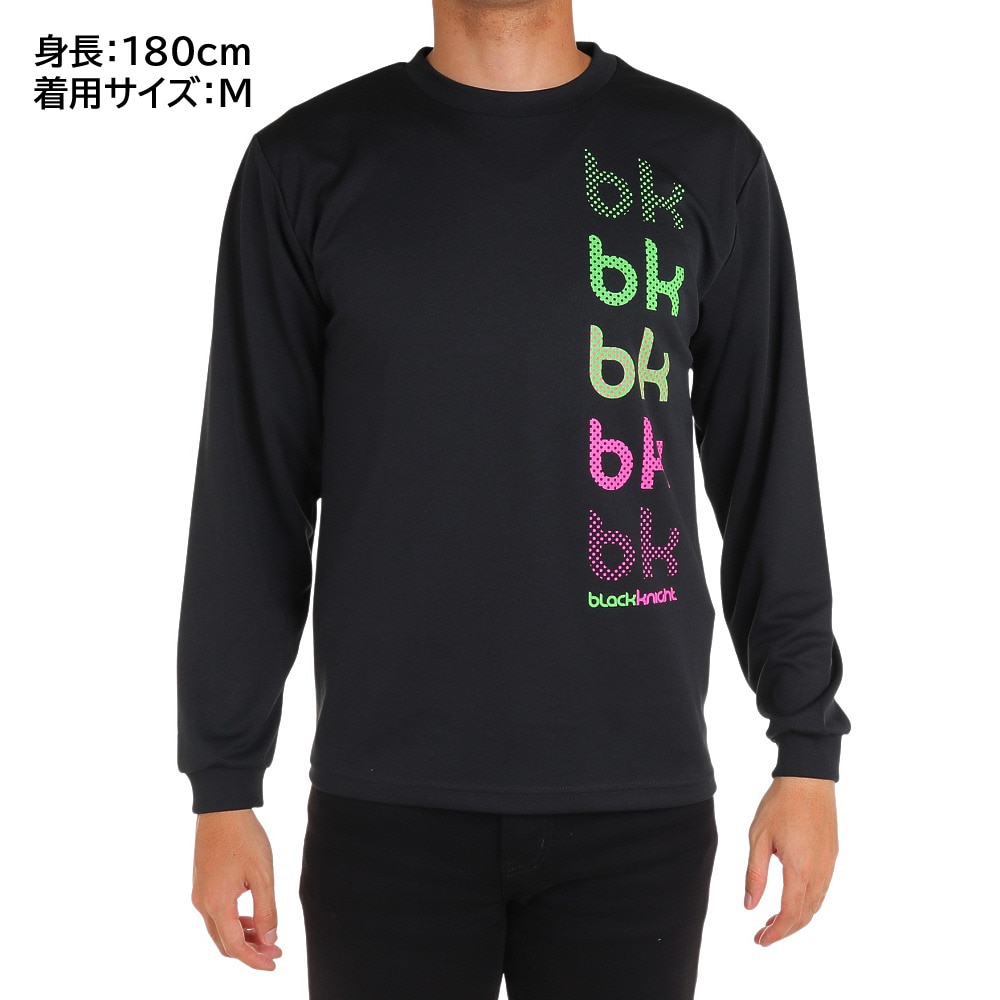 ブラックナイト（blackknight）（メンズ、レディース）バドミントンウェア ドライロングスリーブTシャツ T-3212U-BLA