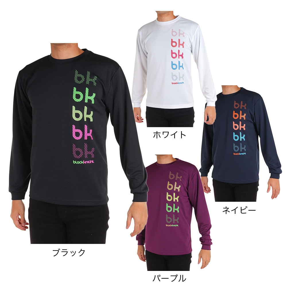 ブラックナイト（blackknight）（メンズ、レディース）バドミントンウェア ドライロングスリーブTシャツ T-3212U-BLA
