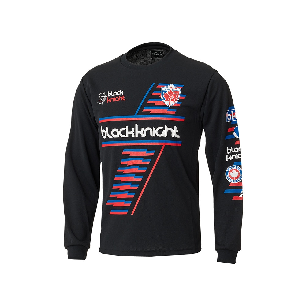 ブラックナイト（blackknight）（メンズ、レディース）バドミントンウェア ドライロングTシャツ ロングスリーブ T-4201U-BLA
