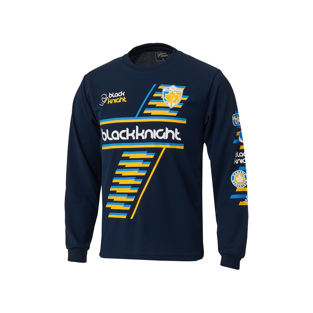 ブラックナイト（blackknight）（メンズ、レディース）バドミントンウェア ドライロングTシャツ ロングスリーブ T-4201U-NVY