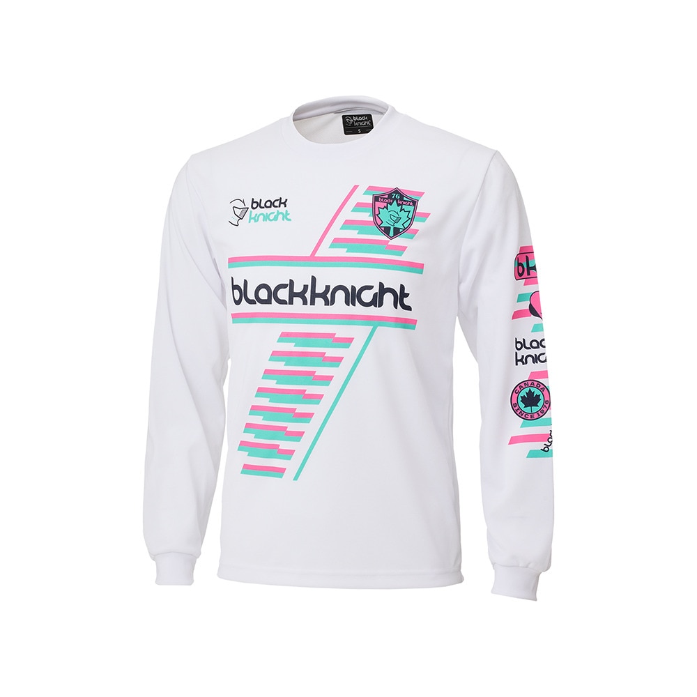 ブラックナイト（blackknight）（メンズ、レディース）バドミントンウェア ドライロングTシャツ ロングスリーブ T-4201U-WHT