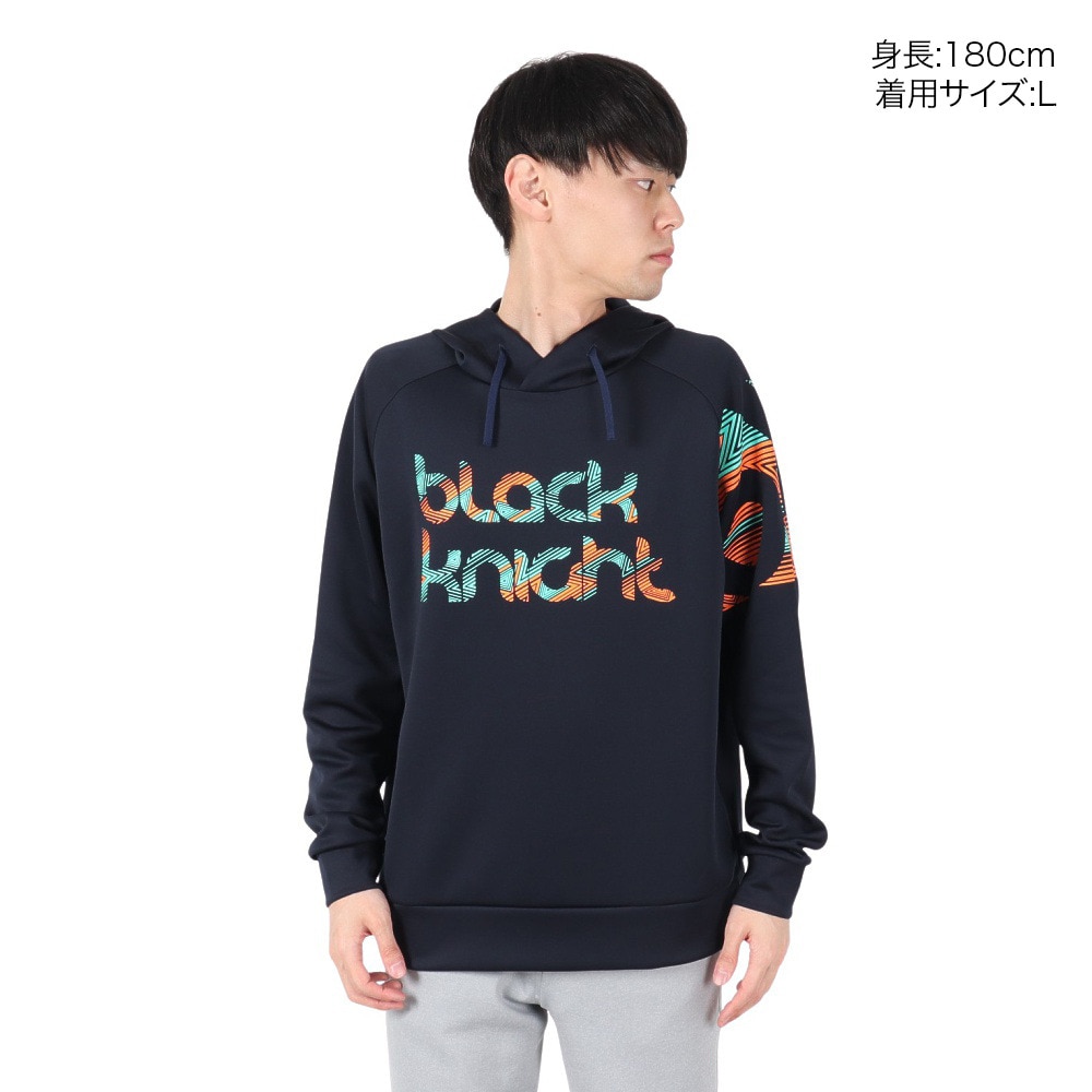 ブラックナイト（blackknight）（メンズ、レディース）バドミントンウェア ストレッチ ニット プリント フードパーカー T-4453U