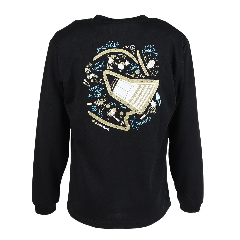 ブラックナイト（blackknight）（メンズ、レディース）バドミントンウェア ドライロングTシャツ T-5202U-BLAGLD