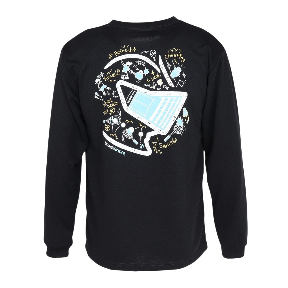 ブラックナイト（blackknight）（メンズ、レディース）バドミントンウェア ドライロングTシャツ T-5202U-BLAWHT
