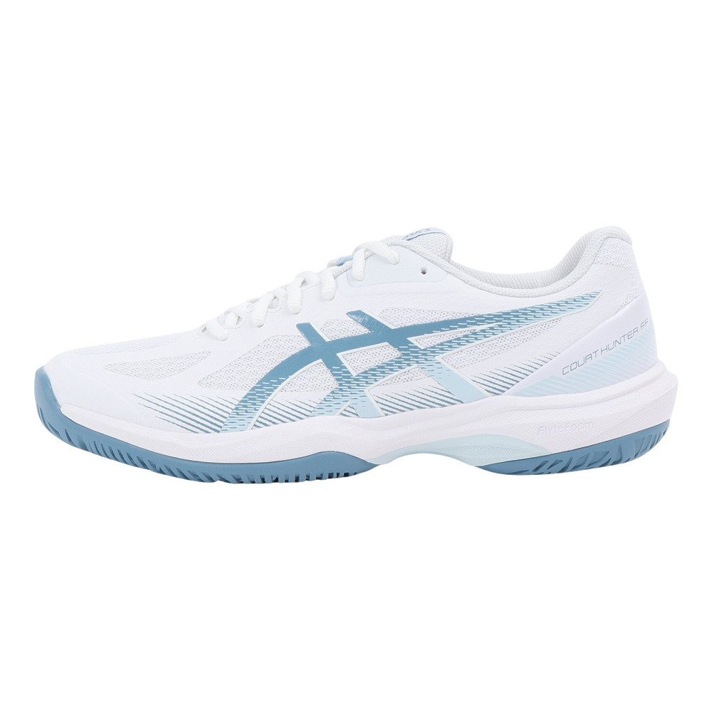 ASICS バドミントンシューズ ホワイト ブルー27.5cm アシックス（ASICS）（メンズ）バドミントンシューズ COURT HUNTER FF