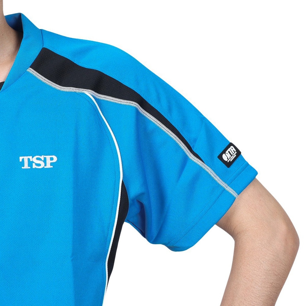 ティーエスピー（TSP）（メンズ、レディース）卓球ウエア シャツ デファンスシャツ ブルー 030265-0120