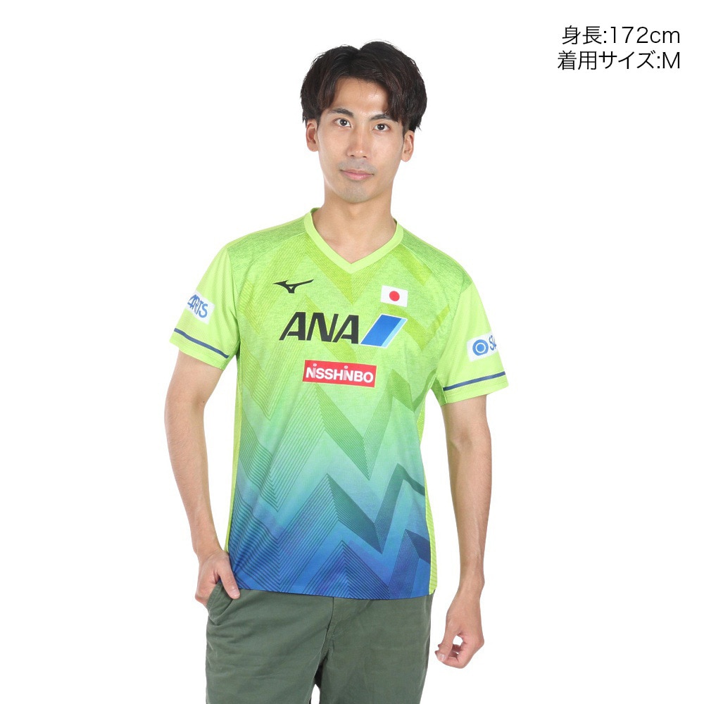 ミズノ（MIZUNO）（メンズ、レディース）卓球ウエア ゲームシャツ 全日本 レプリカシャツ ユニセックス 82JA200037 速乾