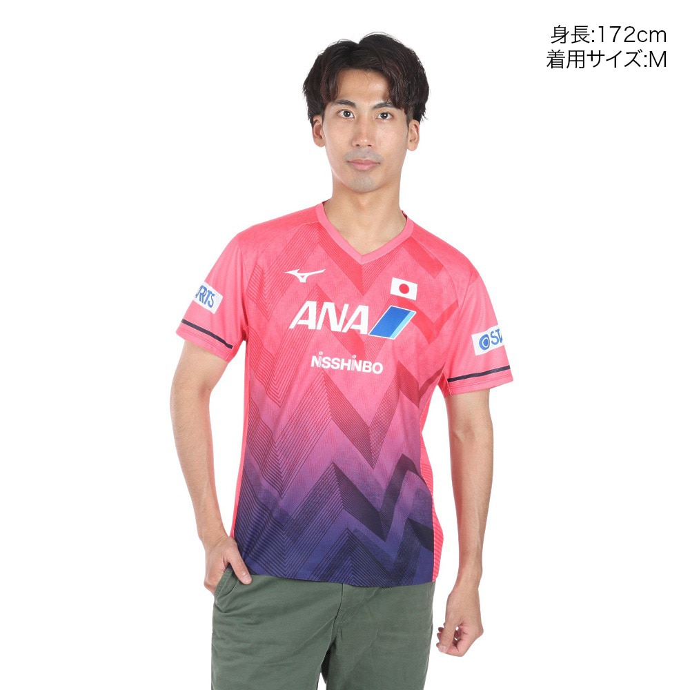 ミズノ（MIZUNO）（メンズ、レディース）卓球ウエア ゲームウェア 全日本レプリカシャツ ユニセックス 82JA200064 速乾