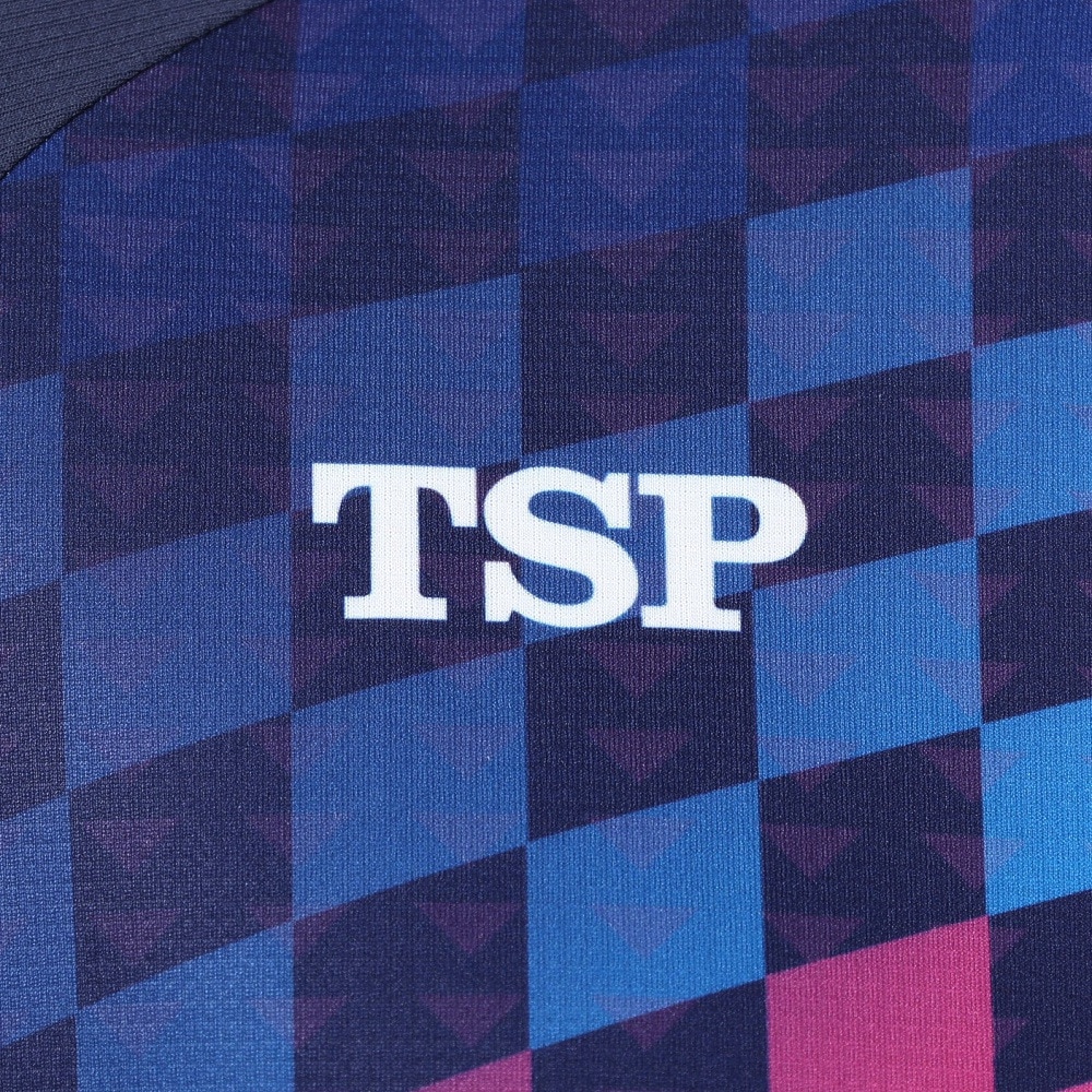 ティーエスピー（TSP）（メンズ、レディース）卓球ウエア 半袖シャツ チェッカーグラデシャツ 031431 0100 速乾