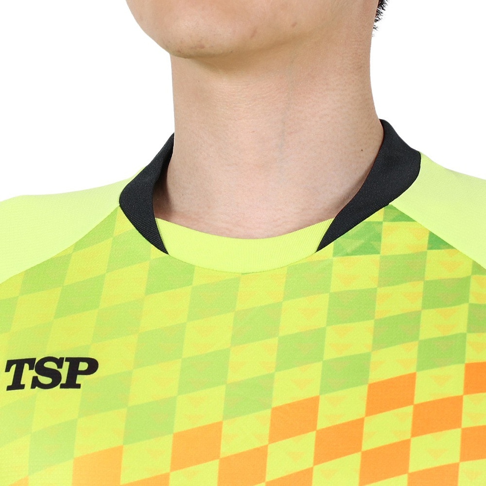 ティーエスピー（TSP）（メンズ、レディース）卓球ウエア 半袖シャツ チェッカーグラデシャツ 031431 0280 速乾