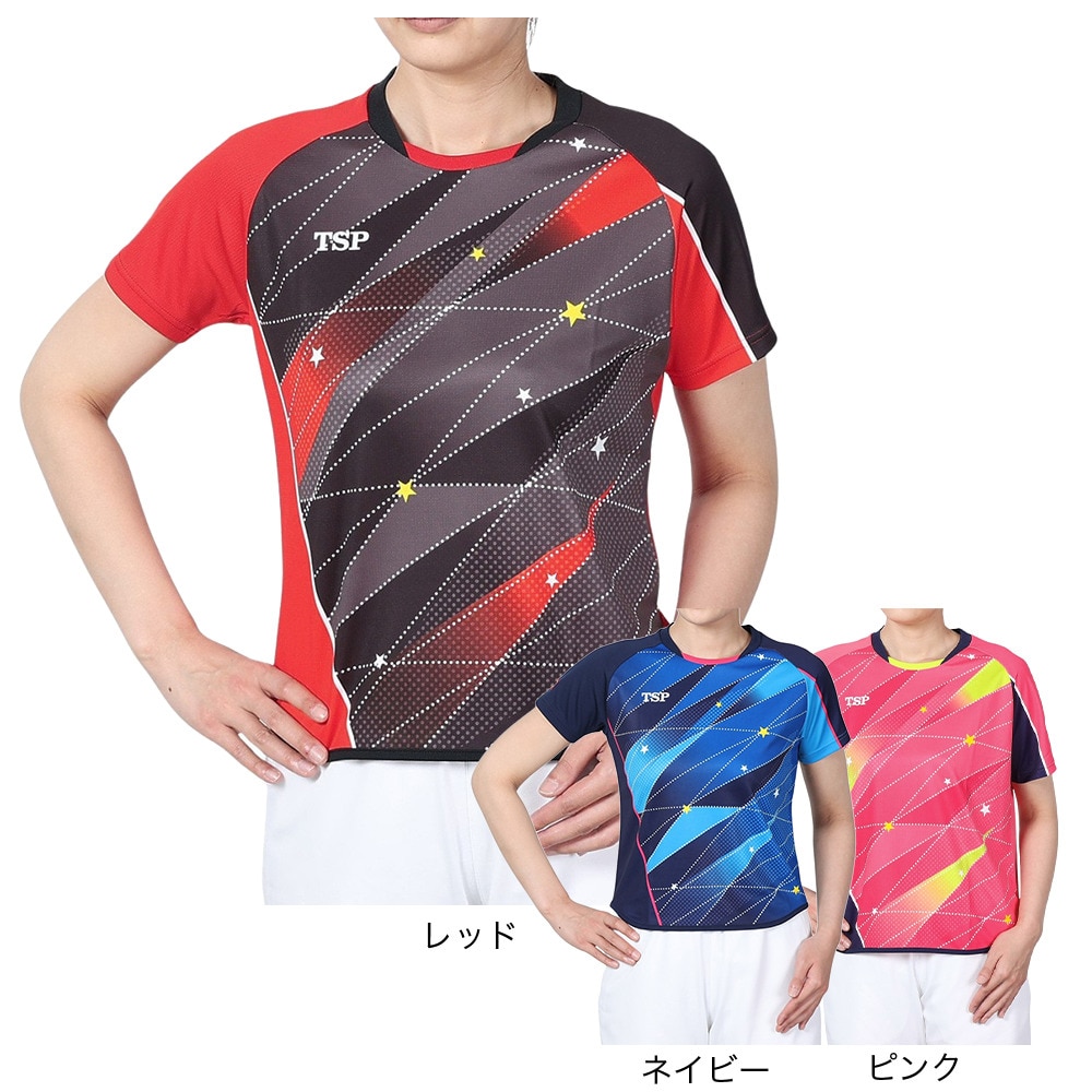 ティーエスピー（TSP）（レディース）卓球ウエア シャツ レディス フリッシュシャツ 032419 0040 速乾