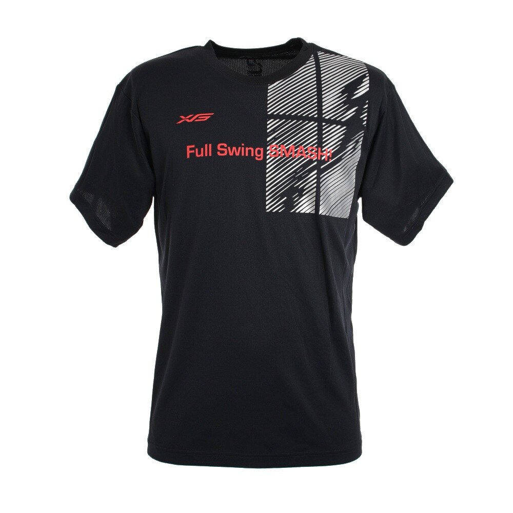 エックスティーエス（XTS）（メンズ）ドライプラス メッセージTシャツ 740G0ES8862 BLK 卓球ウェア★★★
