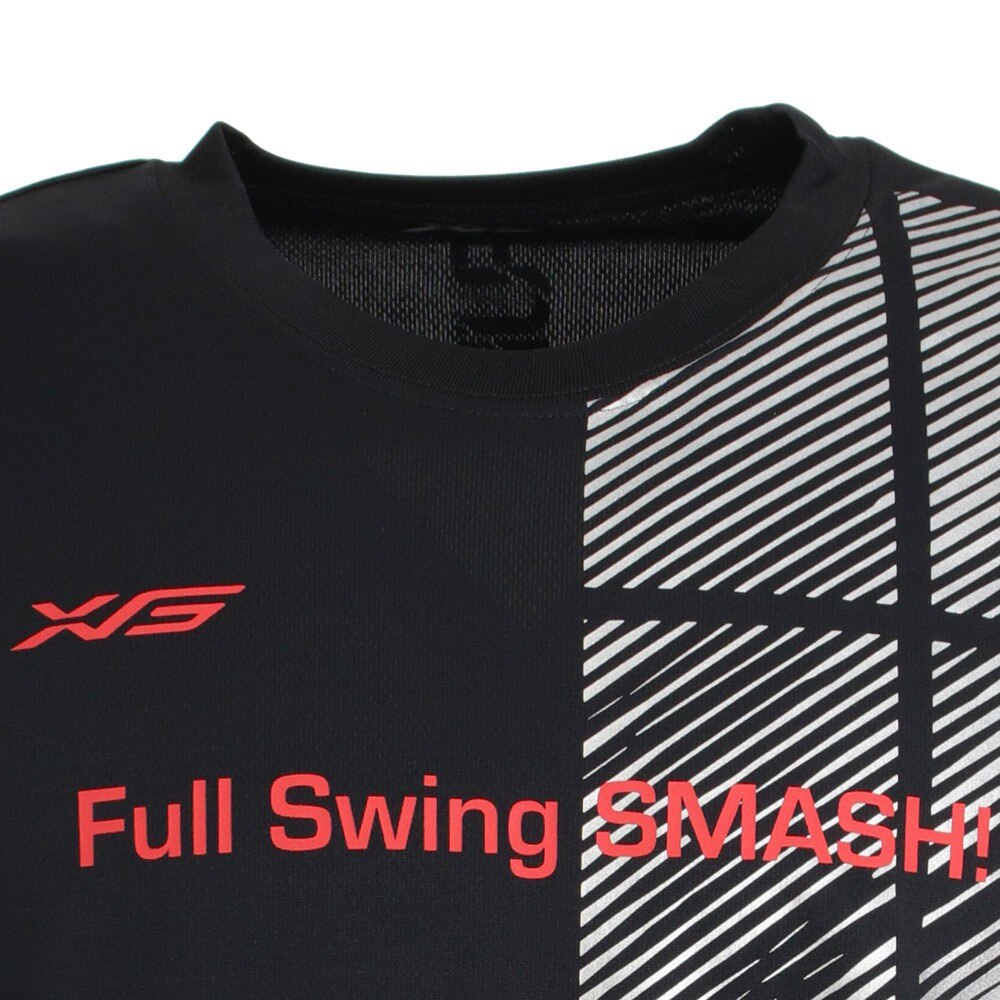 エックスティーエス（XTS）（メンズ）ドライプラス メッセージTシャツ 740G0ES8862 BLK 卓球ウェア★★★