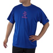 エックスティーエス（XTS）（メンズ）ドライプラス 文字入りTシャツ 740G0ES8863 BLU 卓球ウェア