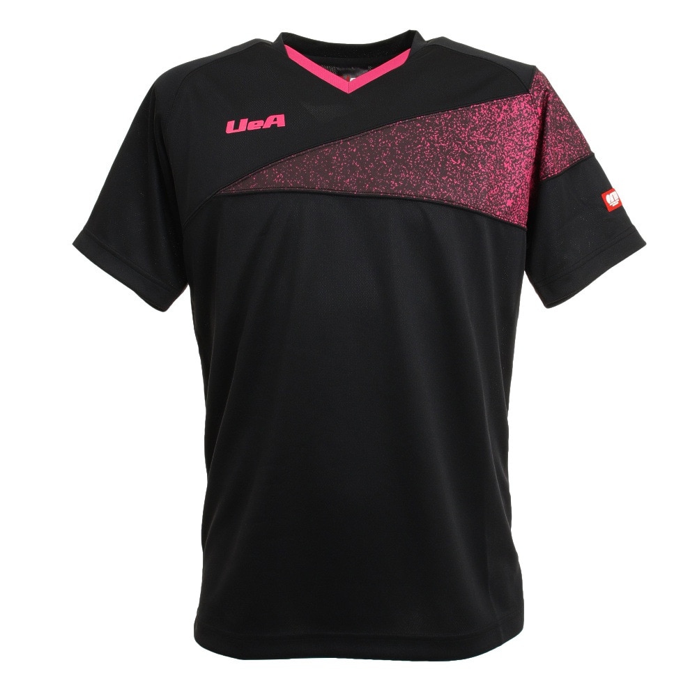 Uea（Uea）（メンズ）卓球ウェア ユニフォーム 日本卓球協会(JTTA)公認 ドライプラス 卓球シャツ UEA303 BLK 吸汗速乾  スポーツ用品はスーパースポーツゼビオ