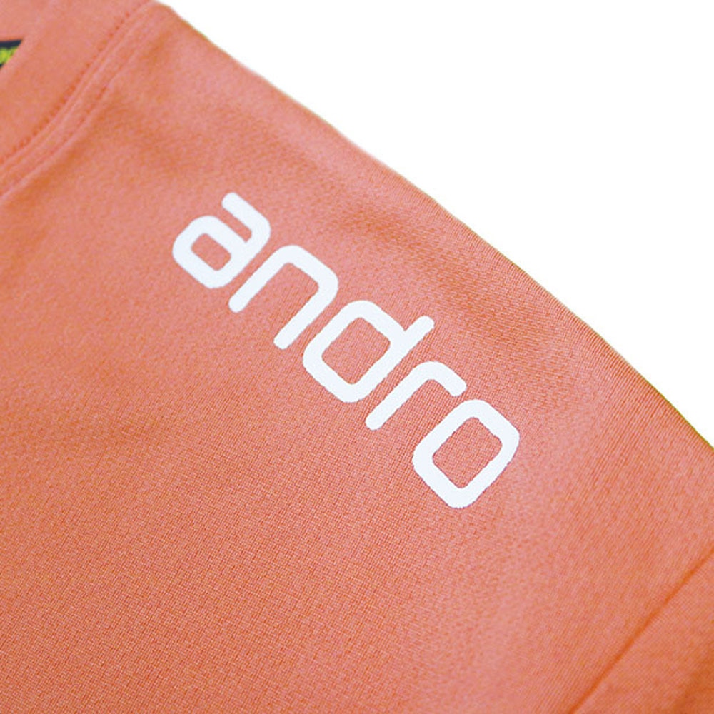 アンドロ（andro）（メンズ、レディース）卓球ウエア シャツ ナパ半袖Tシャツ ドライ 300023022 オレンジ/ホワイト 速乾 UVカット