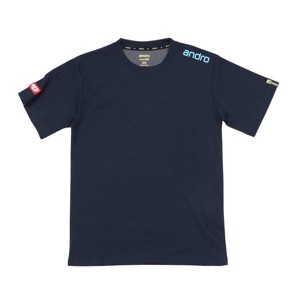 アンドロ（andro）（メンズ、レディース）卓球ウエア ナパ Tシャツ ドライ 300023021 ネイビー/ブルー 速乾 UVカット