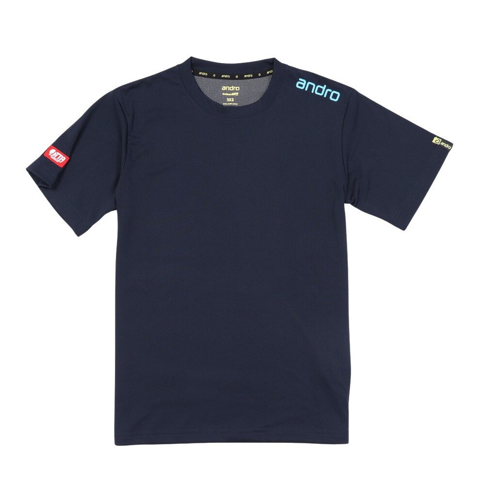アンドロ（andro）（メンズ、レディース）卓球ウエア ナパ Tシャツ ドライ 300023021 ネイビー/ブルー 速乾 UVカット
