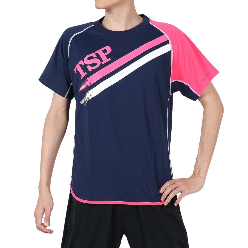 ティーエスピー（TSP）（メンズ、レディース）卓球ウエア 半袖シャツ TT-175シャツ 033407 0105 速乾