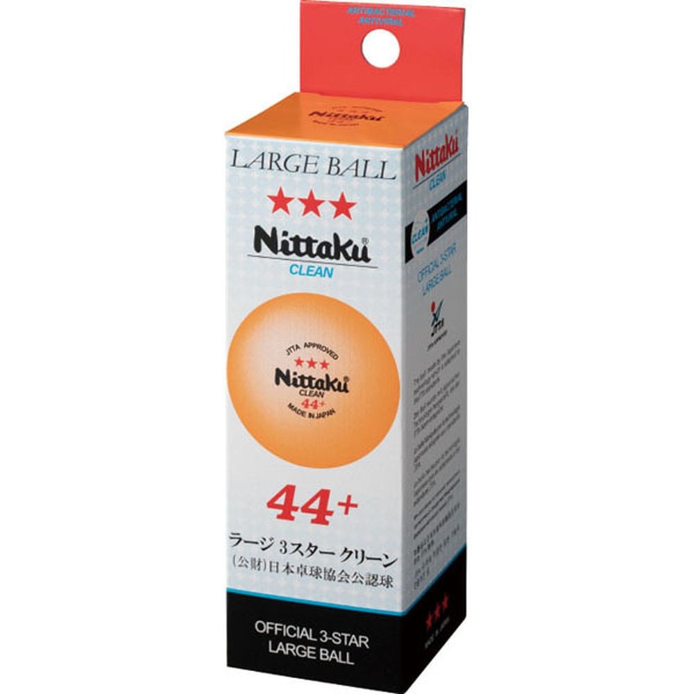 ニッタク（Nittaku）（メンズ、レディース、キッズ）卓球ボール ラージ3スター クリーン 3個入 44ミリ NB-1640 抗菌仕様 公認球 ラージボール オレンジ