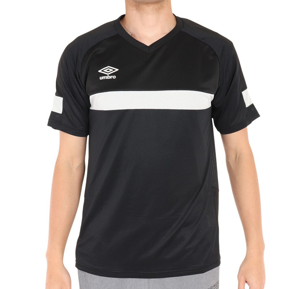 アンブロ（UMBRO）（メンズ、レディース）サッカーウェア  Tシャツ ブリーズプラスショートスリーブシャツ UUUSJA61XB BLK