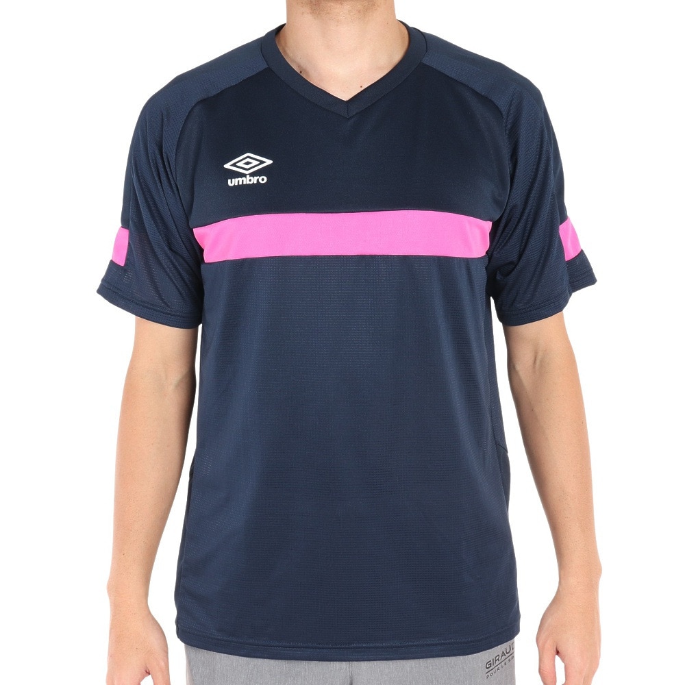 アンブロ（UMBRO）（メンズ、レディース）サッカーウェア  Tシャツ ブリーズプラスショートスリーブシャツ UUUSJA61XB NVSP