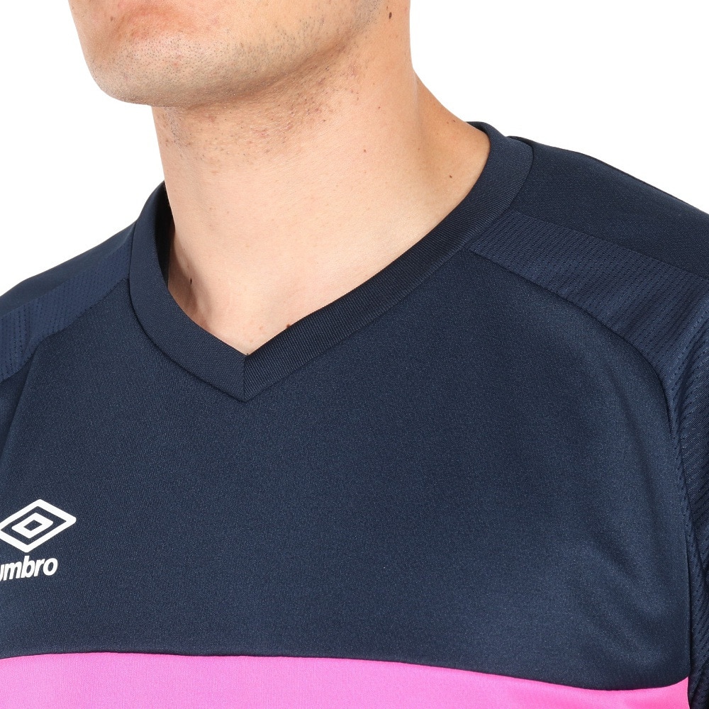 アンブロ（UMBRO）（メンズ、レディース）サッカーウェア  Tシャツ ブリーズプラスショートスリーブシャツ UUUSJA61XB NVSP