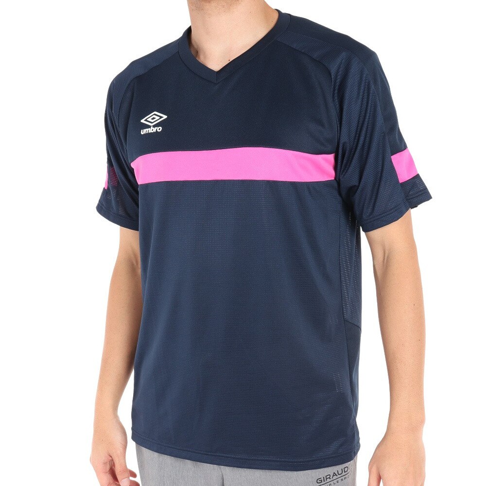 アンブロ（UMBRO）（メンズ、レディース）サッカーウェア  Tシャツ ブリーズプラスショートスリーブシャツ UUUSJA61XB NVSP