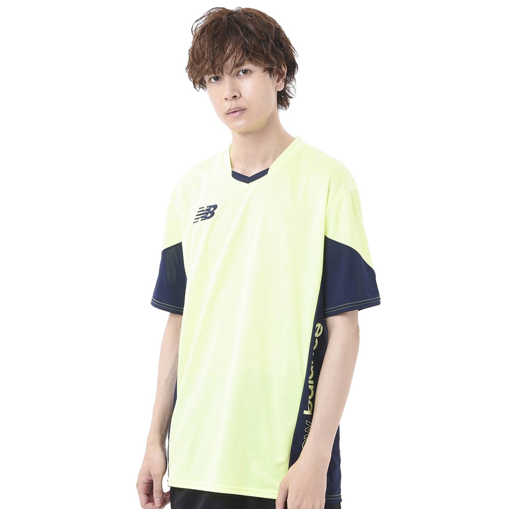 ニューバランス（new balance）（メンズ）サッカーウェア プラクティスシャツ 半袖Tシャツ 接触冷感機能加工 JMTF1011BIO 速乾