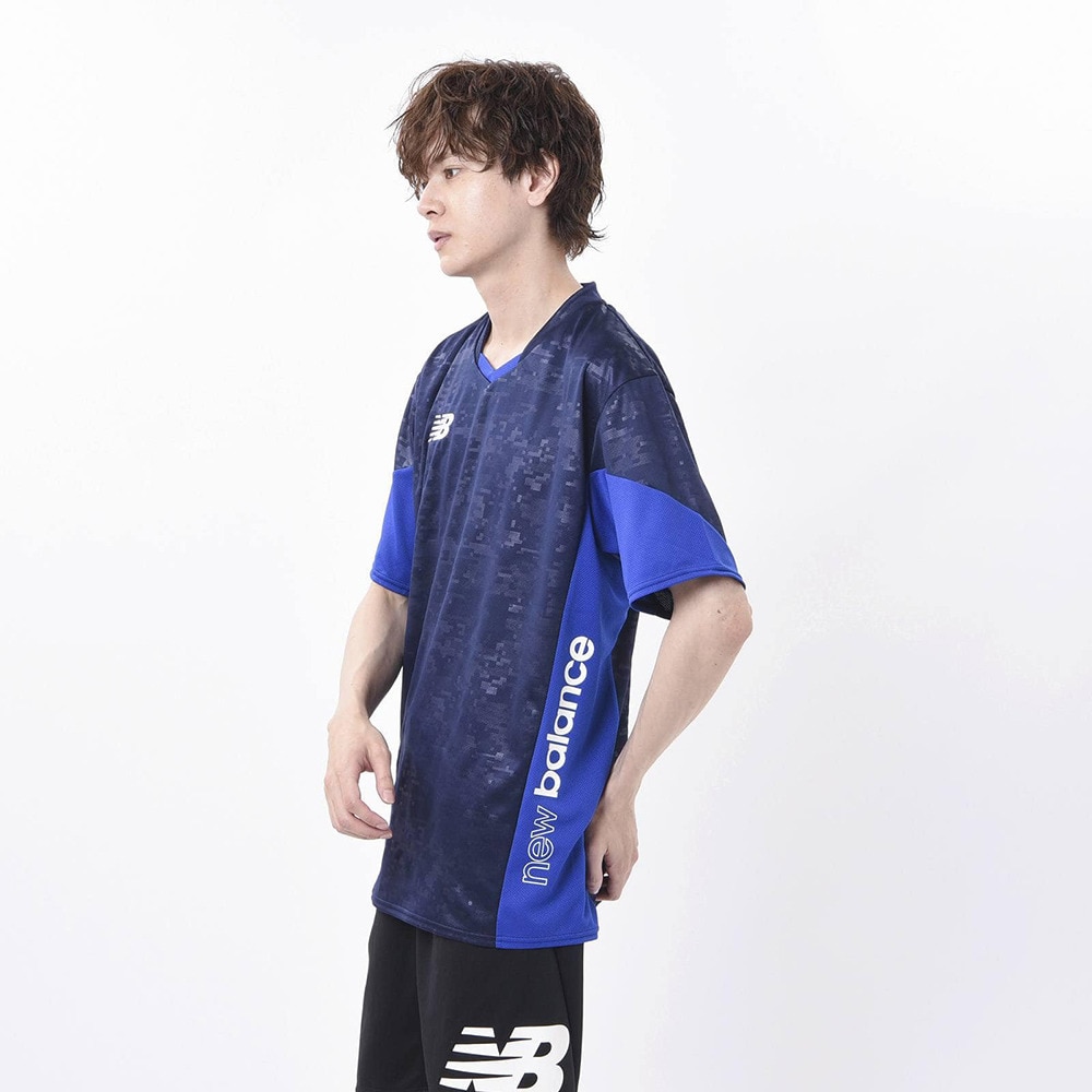 ニューバランス（new balance）（メンズ）サッカーウェア プラクティスシャツ 半袖Tシャツ 接触冷感機能加工 JMTF1011NV 速乾