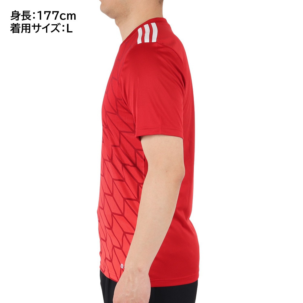 adidas アディダス トレーニングウェア プラシャツ 赤 レッド メンズ L