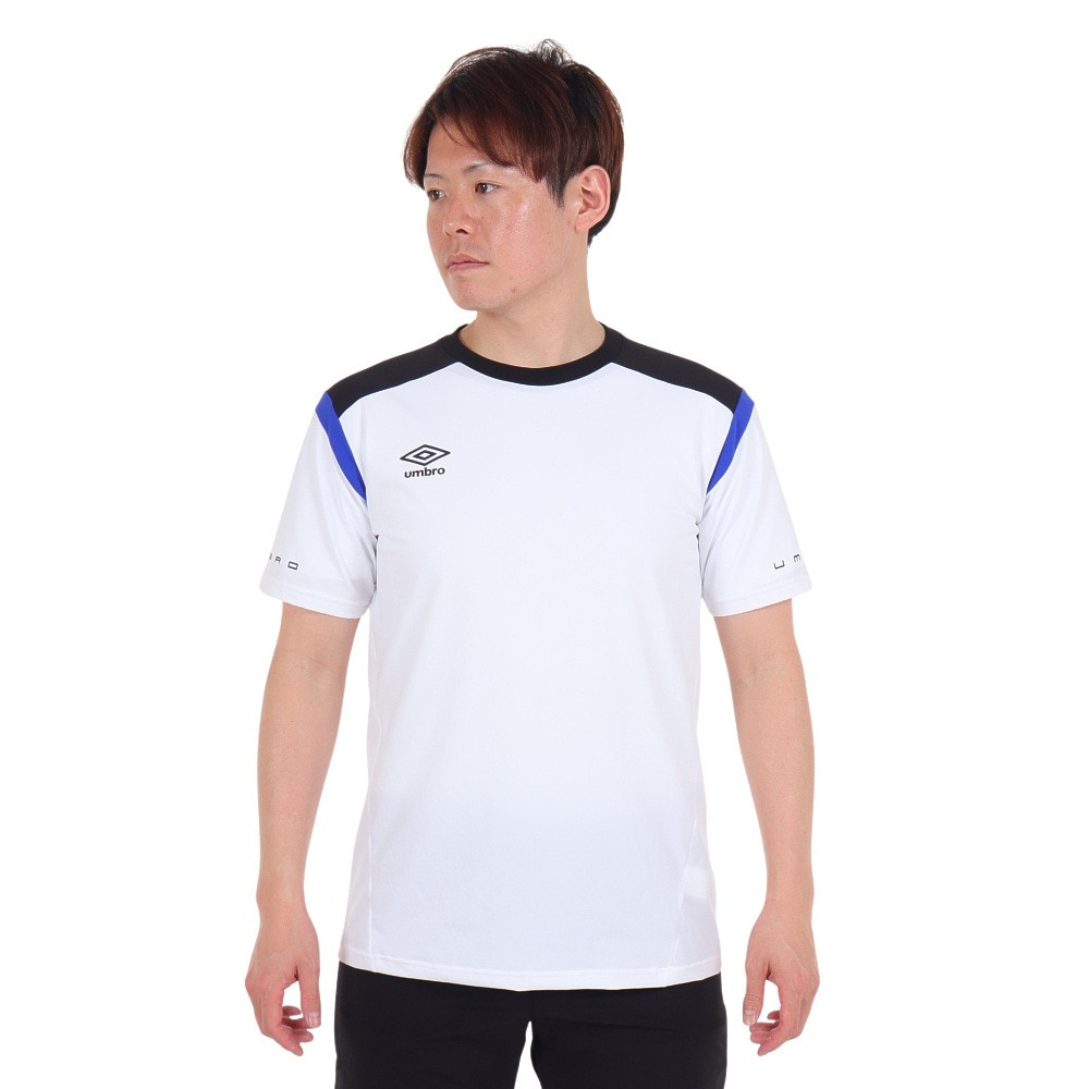 アンブロ（UMBRO）（メンズ）サッカーウェア UVカット 半袖プラクティスシャツ UUUVJA55 WHT 速乾