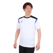 (メンズ)サッカーウェア UVカット 半袖プラクティスシャツ UUUVJA55 WHT 速乾