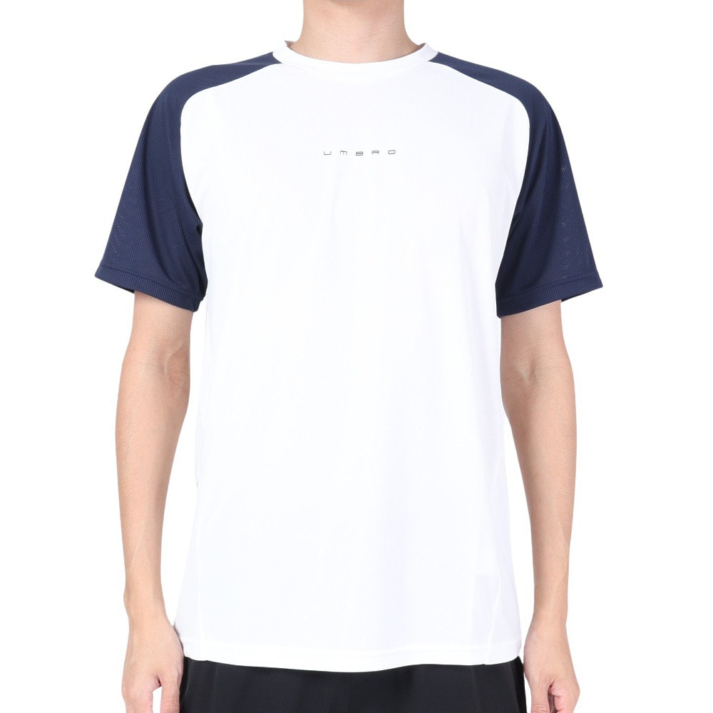 アンブロ（UMBRO）（メンズ）サッカーウェア 半袖プラクティスシャツ UUUVJA60 WHT 冷感 速乾