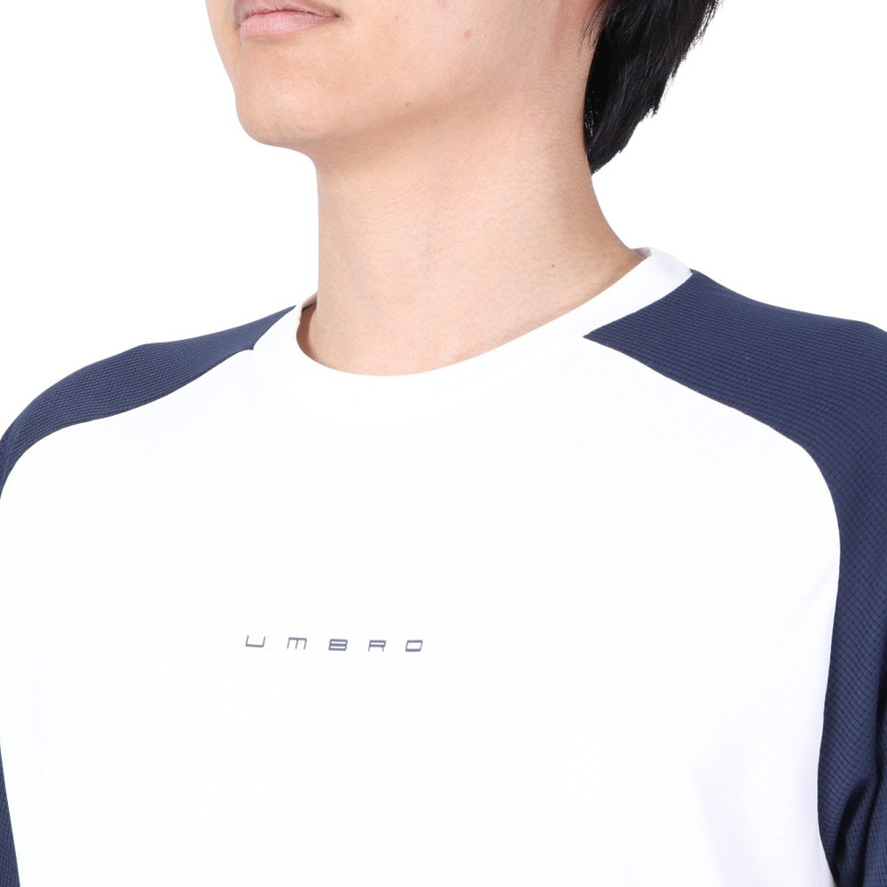 アンブロ（UMBRO）（メンズ）サッカーウェア 半袖プラクティスシャツ UUUVJA60 WHT 冷感 速乾