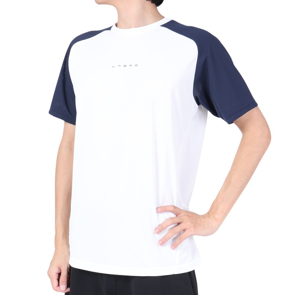 アンブロ（UMBRO）（メンズ）サッカーウェア 半袖プラクティスシャツ UUUVJA60 WHT スポーツ用品はスーパースポーツゼビオ