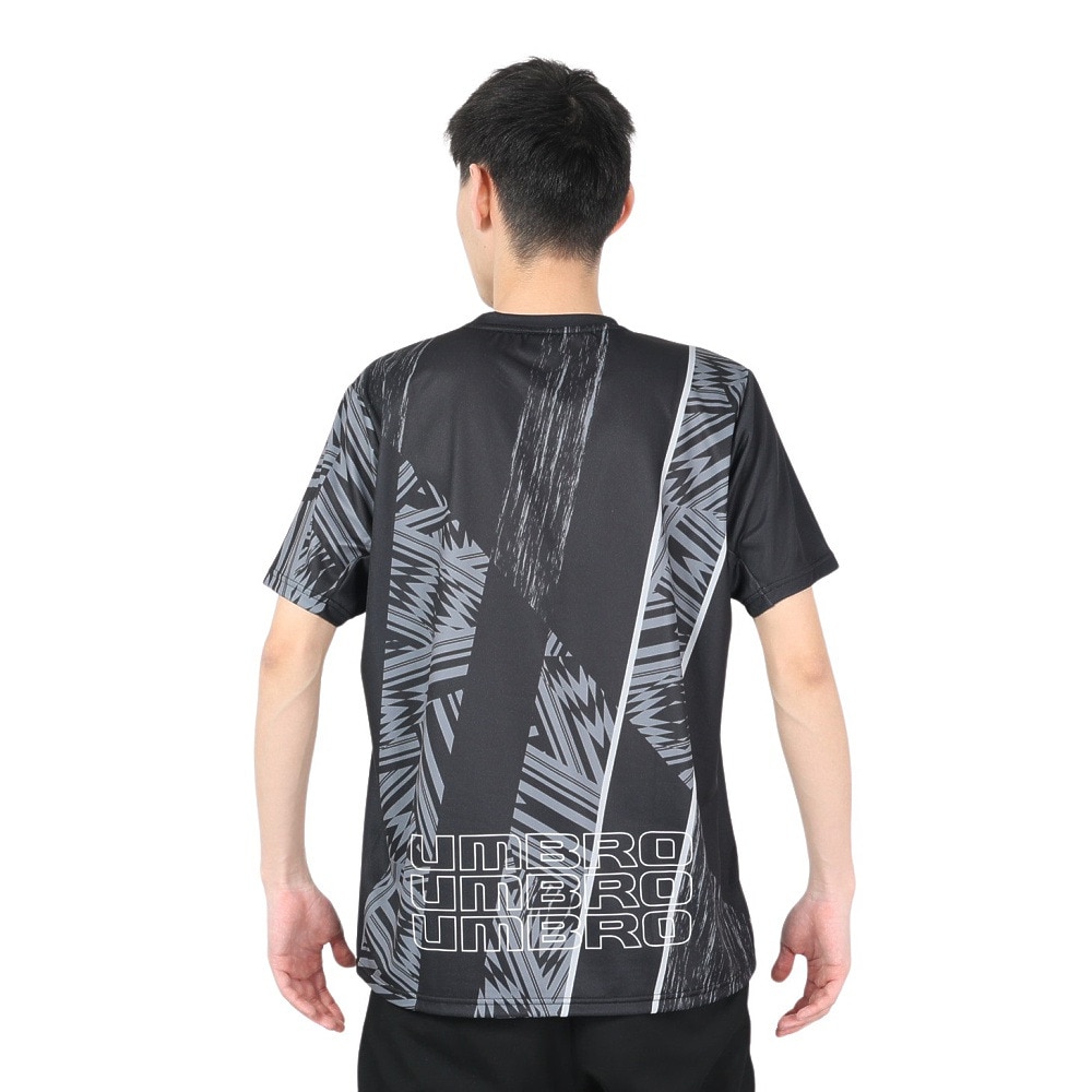 アンブロ（UMBRO）（メンズ）サッカーウェア グラフィック半袖プラクティスシャツ UUUVJA63 BLK