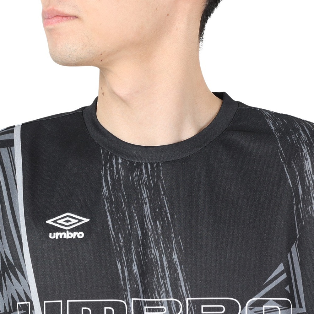 アンブロ（UMBRO）（メンズ）サッカーウェア グラフィック半袖プラクティスシャツ UUUVJA63 BLK