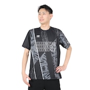 (メンズ)サッカーウェア グラフィック半袖プラクティスシャツ UUUVJA63 BLK