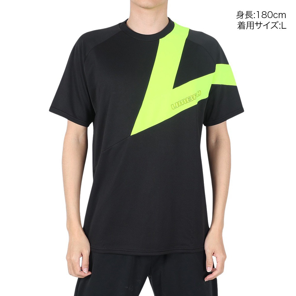アンブロ（UMBRO）（メンズ）サッカーウェア 半袖プラクティスシャツ UUUXJA59 BLK 速乾 UVカット