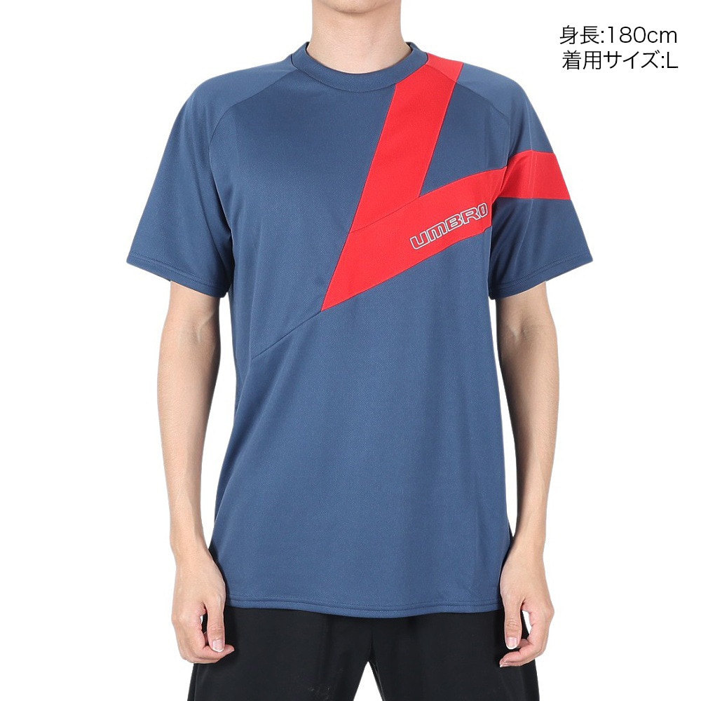 アンブロ（UMBRO）（メンズ）サッカーウェア 半袖プラクティスシャツ UUUXJA59 DKDM 速乾 UVカット