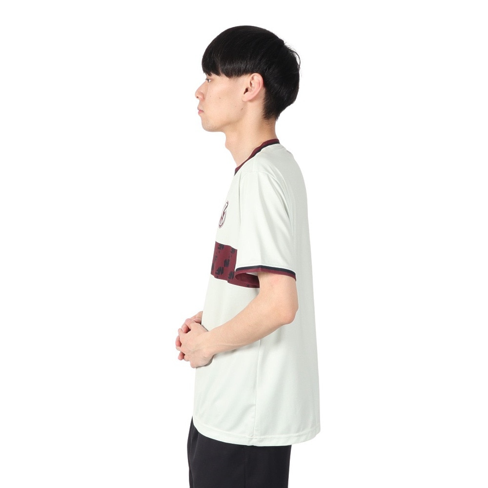 ミズノ（MIZUNO）（メンズ、レディース）サッカーウェア フットボール ボーダー 半袖Tシャツ P2MABX7302