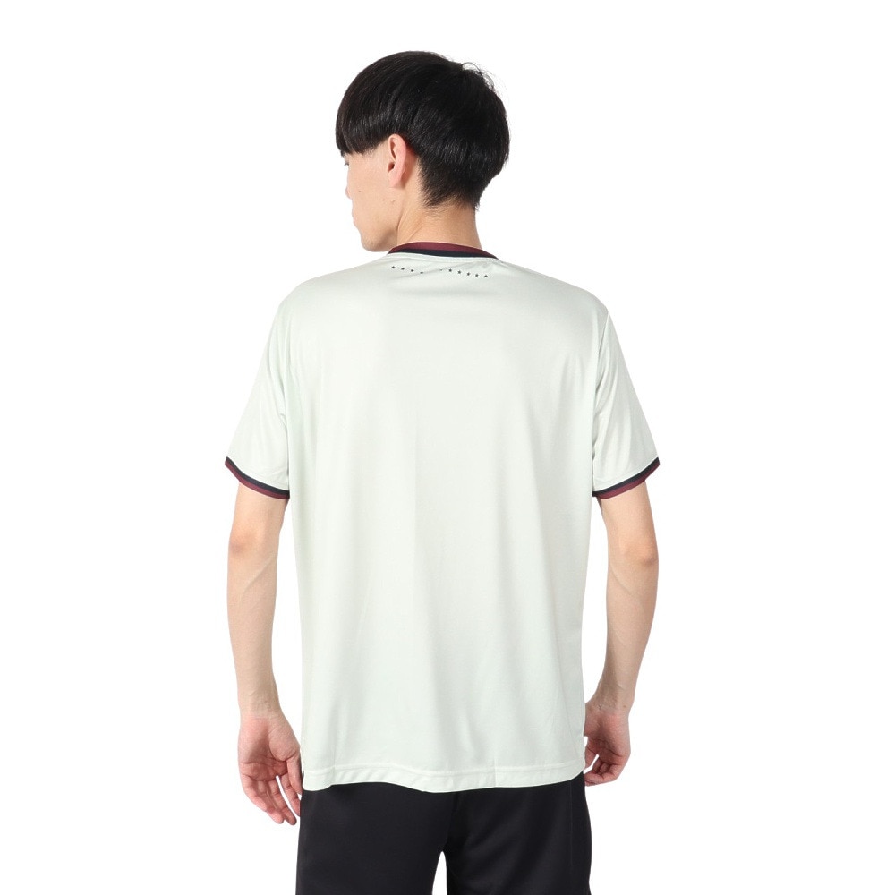 ミズノ（MIZUNO）（メンズ、レディース）サッカーウェア フットボール ボーダー 半袖Tシャツ P2MABX7302