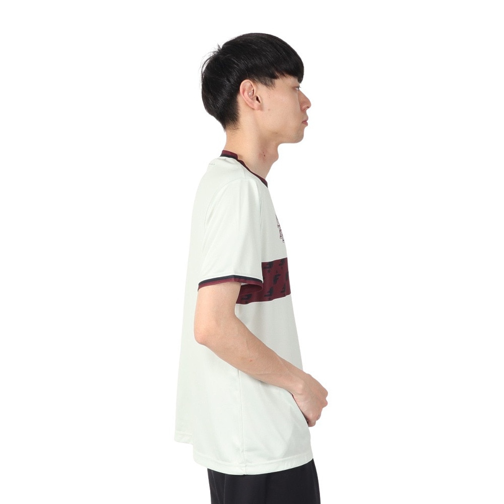 ミズノ（MIZUNO）（メンズ、レディース）サッカーウェア フットボール ボーダー 半袖Tシャツ P2MABX7302