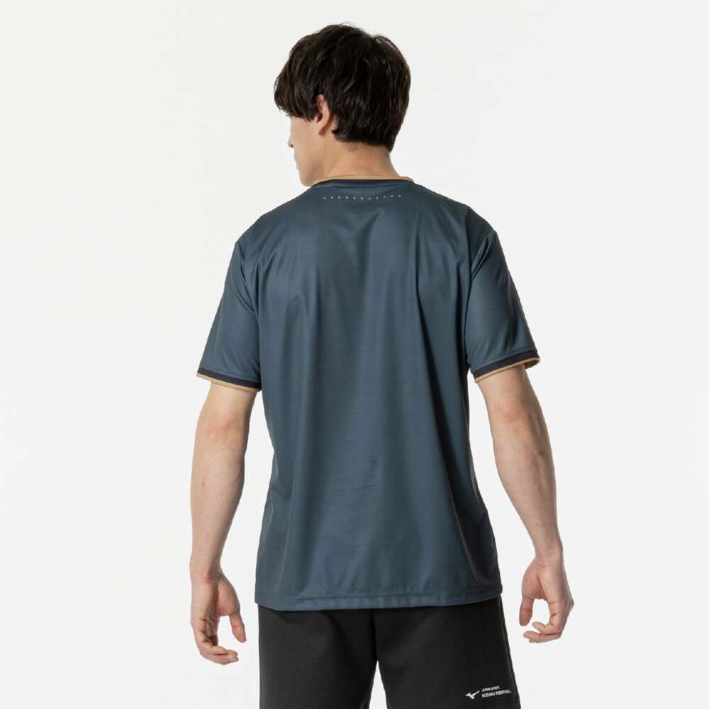ミズノ（MIZUNO）（メンズ、レディース）サッカーウェア フットボール ボーダーTシャツ P2MABX7311