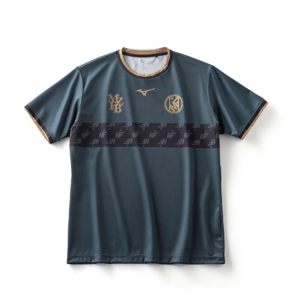 ミズノ（MIZUNO）（メンズ、レディース）サッカーウェア フットボール ボーダーTシャツ P2MABX7311