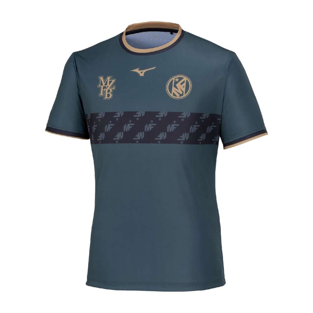 ミズノ（MIZUNO）（メンズ、レディース）サッカーウェア フットボール ボーダーTシャツ P2MABX7311